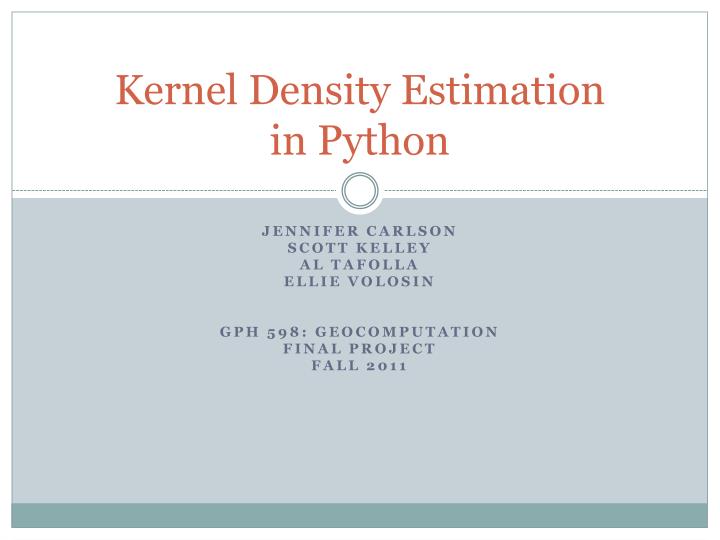 kernel density estimation in python