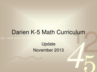 Darien K-5 Math Curriculum
