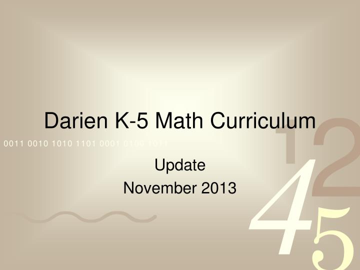 darien k 5 math curriculum