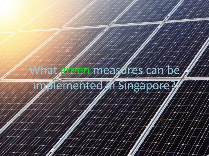 what green measures can be implemented in singapore