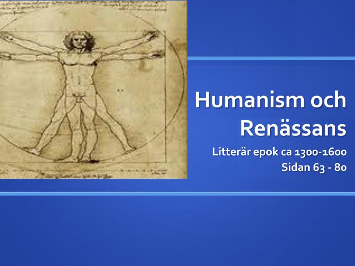 humanism och ren ssans
