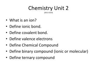 Chemistry Unit 2 (2013-2014)