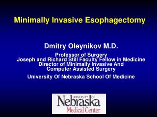 Minimally Invasive Esophagectomy