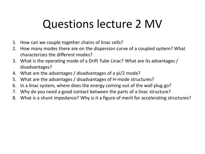 questions lecture 2 mv
