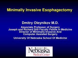 Minimally Invasive Esophagectomy