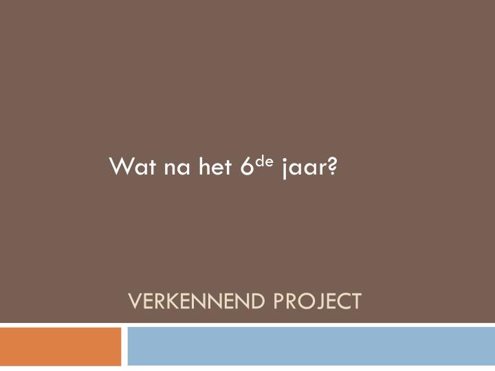 verkennend project