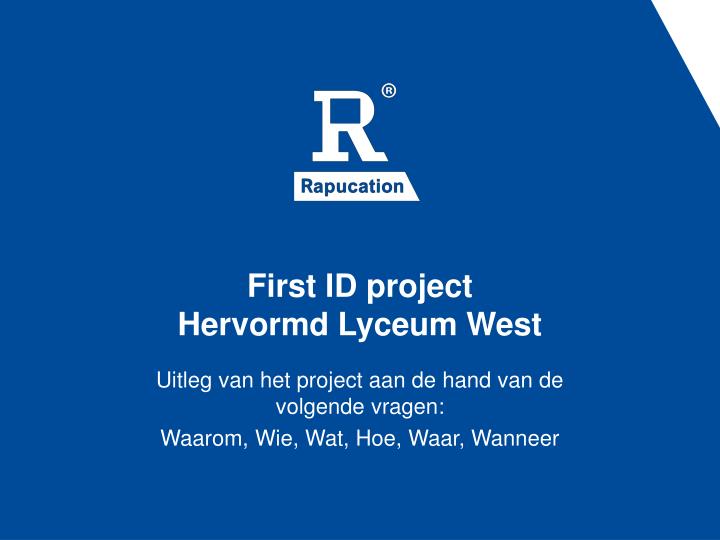 first id project hervormd lyceum west