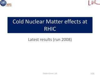 Cold Nuclear Matter effects at RHIC