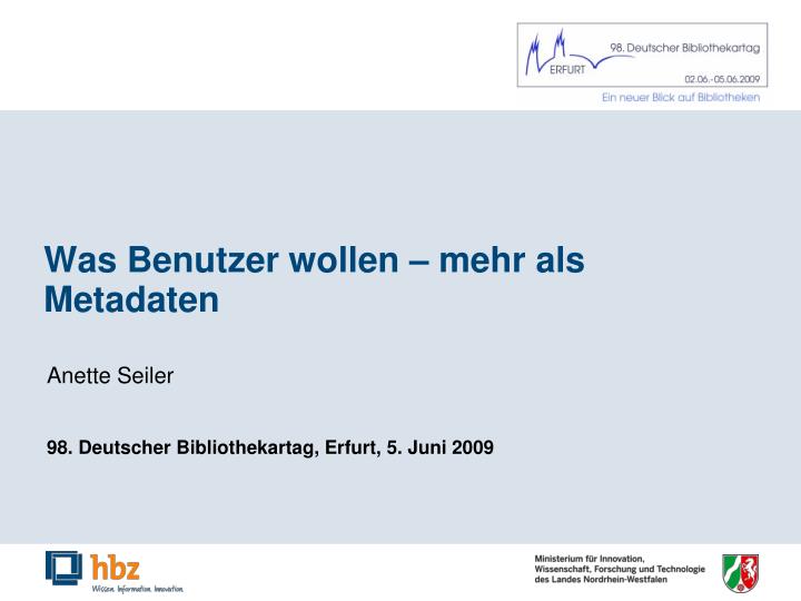 anette seiler 98 deutscher bibliothekartag erfurt 5 juni 2009