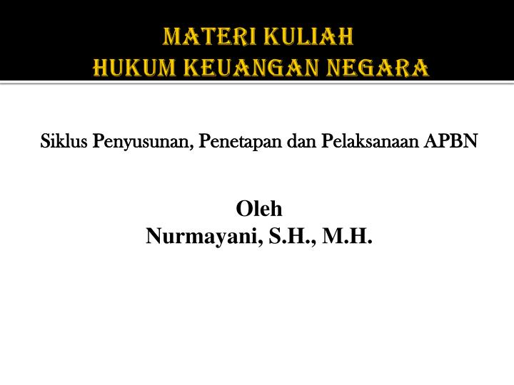 materi kuliah hukum keuangan negara