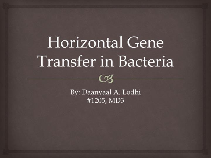 horizontal gene transfer in bacteria