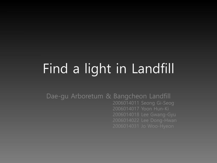 find a light in landfill