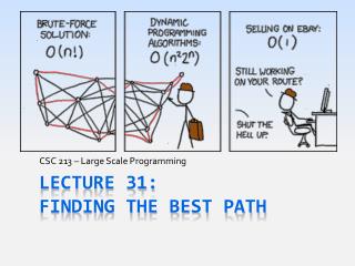 Lecture 31: Finding the Best Path