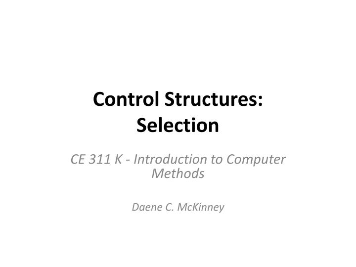 control structures selection