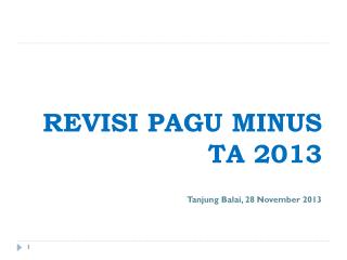 revisi pagu minus ta 2013