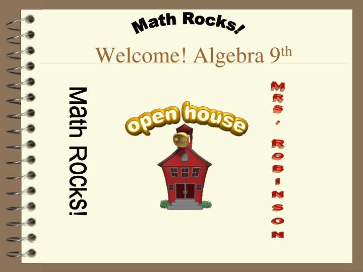 welcome algebra 9 th