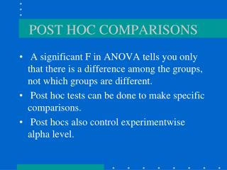 POST HOC COMPARISONS