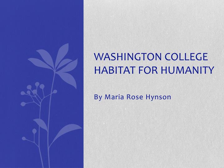 washington college habitat for humanity