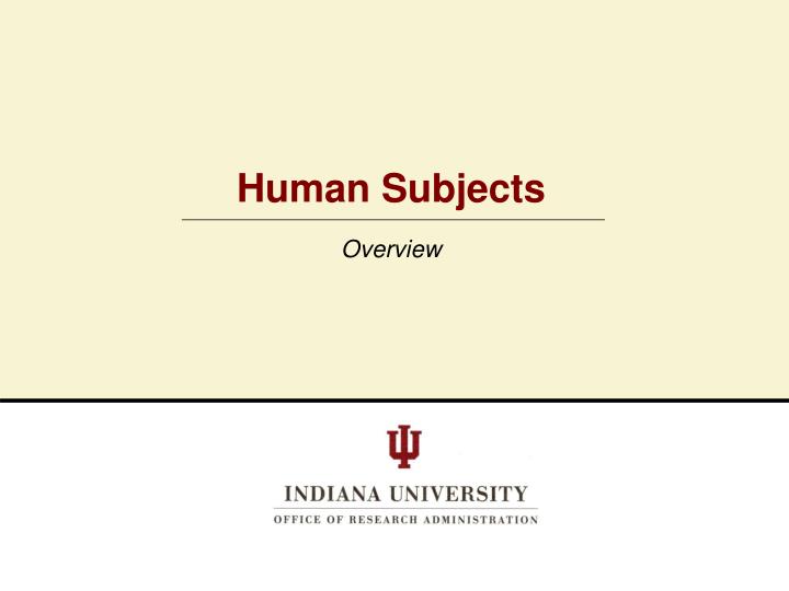 human subjects