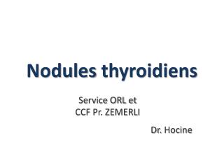 Nodules thyroidiens