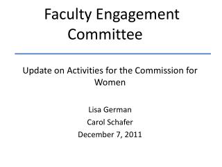 Faculty Engagement Committee