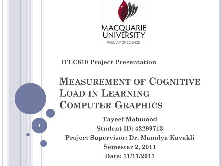 measurement of cognitive load in learning computer graphics