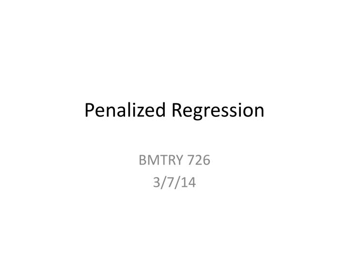 penalized regression
