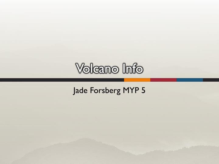 volcano info