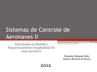 sistemas de controle de aeronaves ii