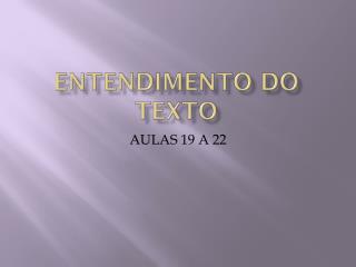 entendimento do texto
