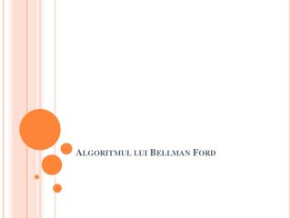 algoritmul lui bellman ford