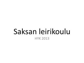 Saksan leirikoulu