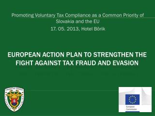 European Action plan to strengthen the fight against tax fraud and evasion