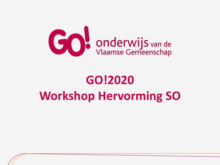 go 2020 workshop hervorming so