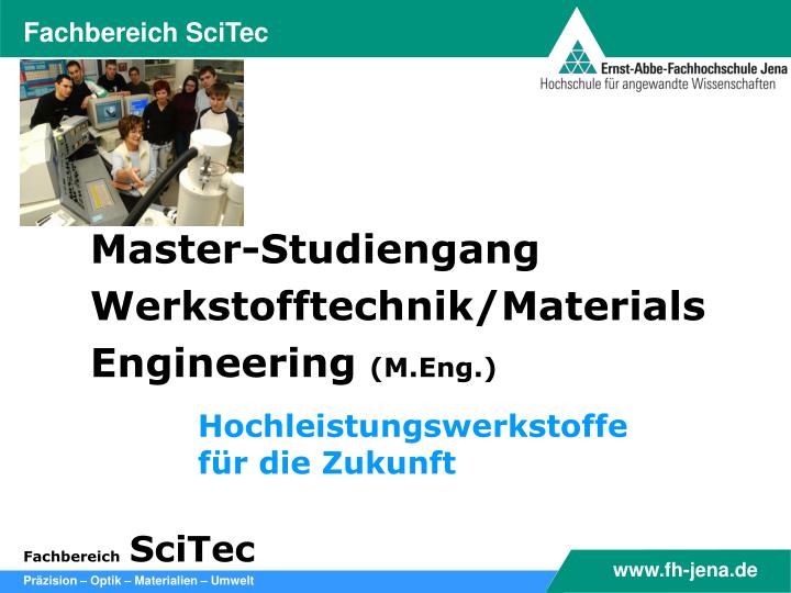 master studiengang werkstofftechnik materials engineering m eng