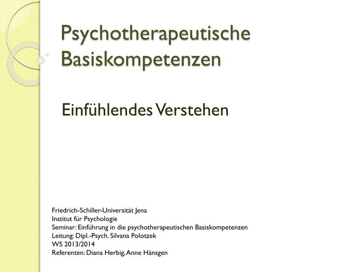 psychotherapeutische basiskompetenzen