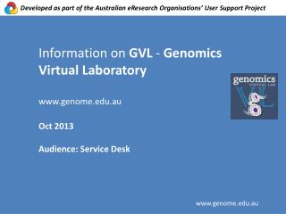 Information on GVL - Genomics Virtual Laboratory genome.au