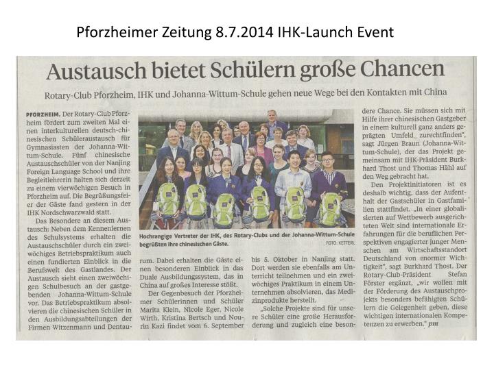pforzheimer zeitung 8 7 2014 ihk launch event