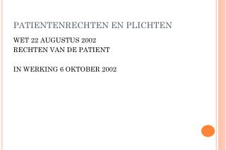 patientenrechten en plichten