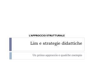 lim e strategie didattiche