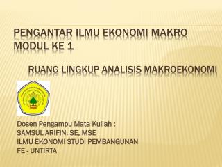 pengantar ilmu ekonomi makro modul ke 1
