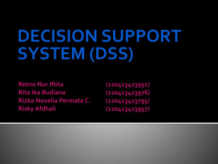 decision support system dss