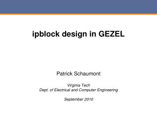 ipblock design in GEZEL