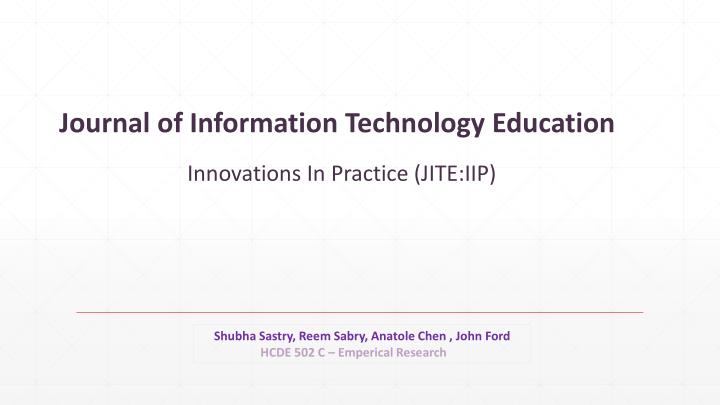 journal of information technology education