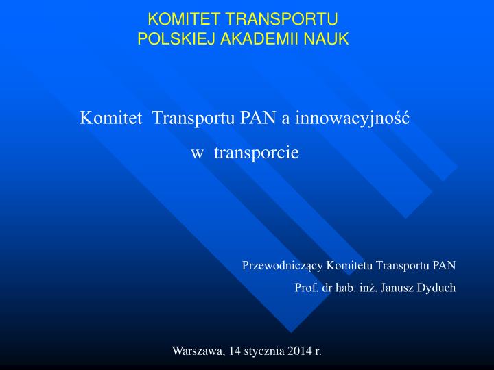 komitet transportu polskiej akademii nauk