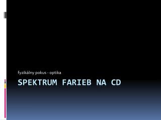 fyzik lny pokus optika