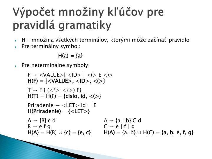 v po et mno iny k ov pre pravidl gramatiky