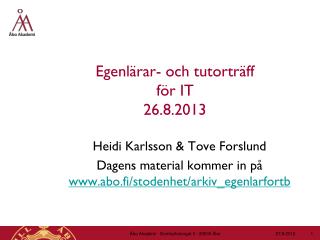 egenl rar och tutortr ff f r it 26 8 2013
