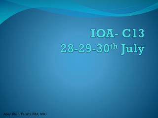 IOA- C13 28-29-30 th July