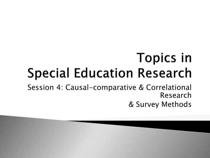 topics in special education research